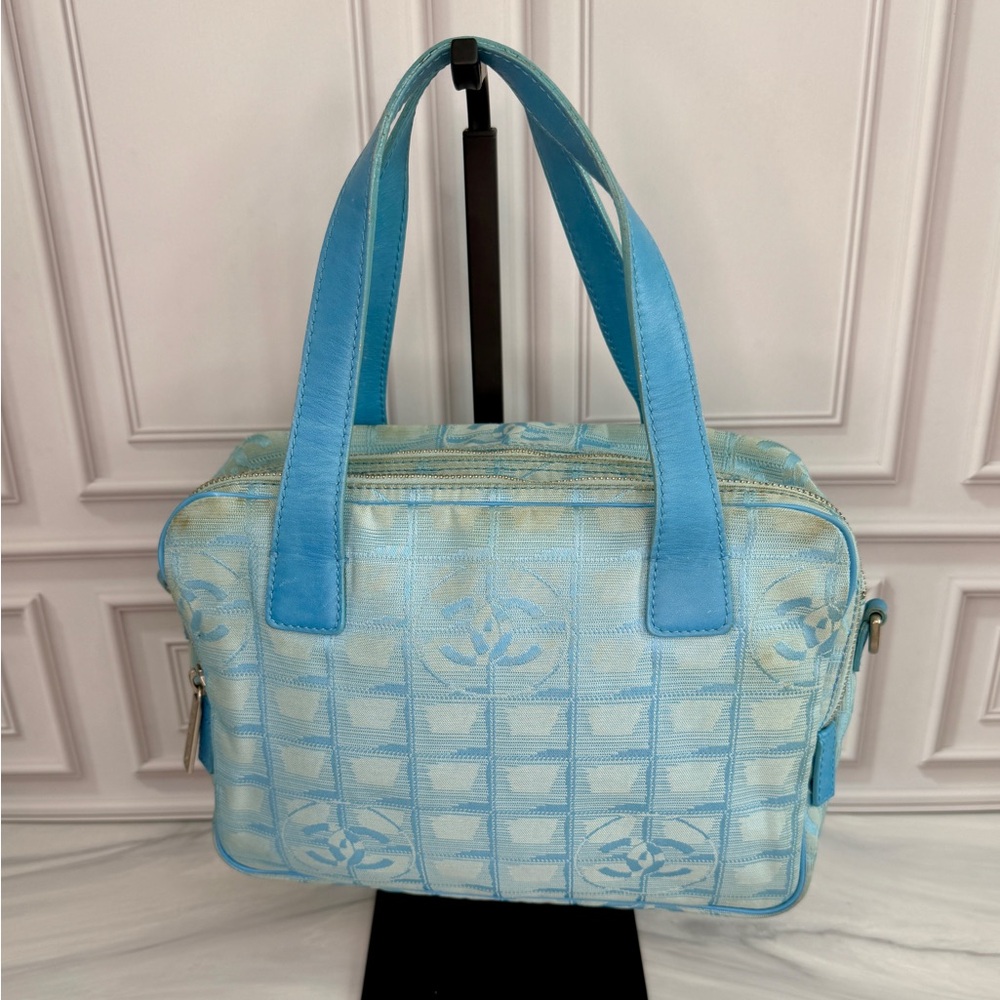 Chanel Light Blue Jacquard Travel Line Shoulder Bag | Vintage Y2K | Project - Picture 3 of 11